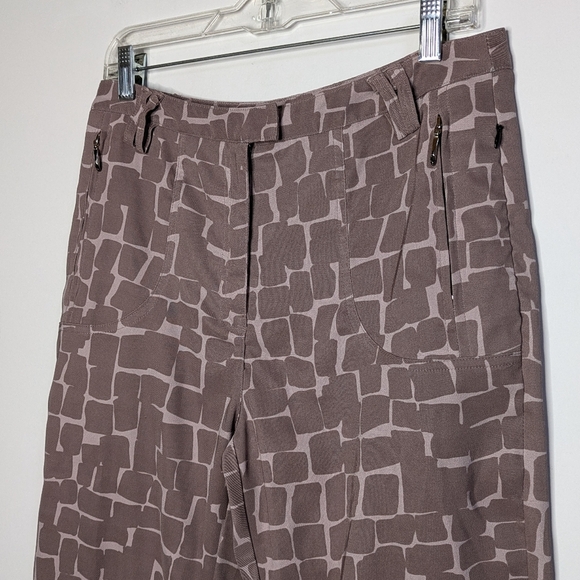 Jamie Sadock Muted Purple Geometric Capri Golf Pant 8 - Picture 2 of 10